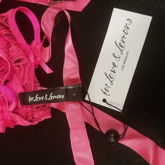 💕FOR LOVE AND LEMONS💕 Soutache Embroidered Garter ~ Berry Large L NWT - Picture 9 of 12